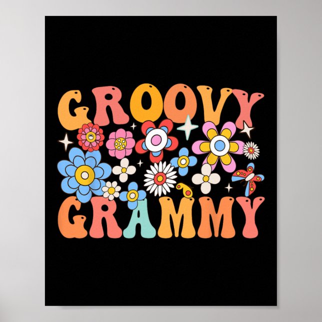Groovy Grammy Mütter Tag Bunte Blume Matchin Poster (Vorne)