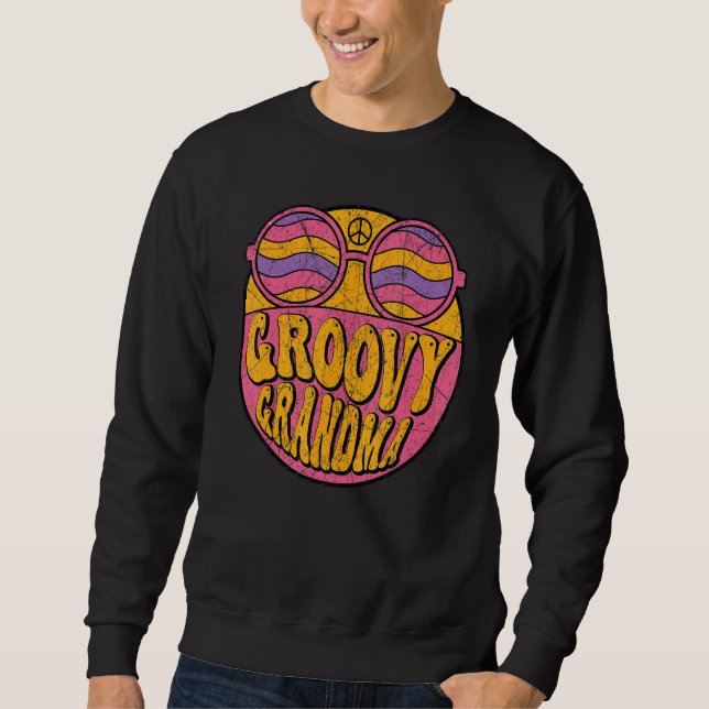 Groovy Grandma 70s Aesthetic Nostalgia 1970's Retr Sweatshirt (Vorderseite)