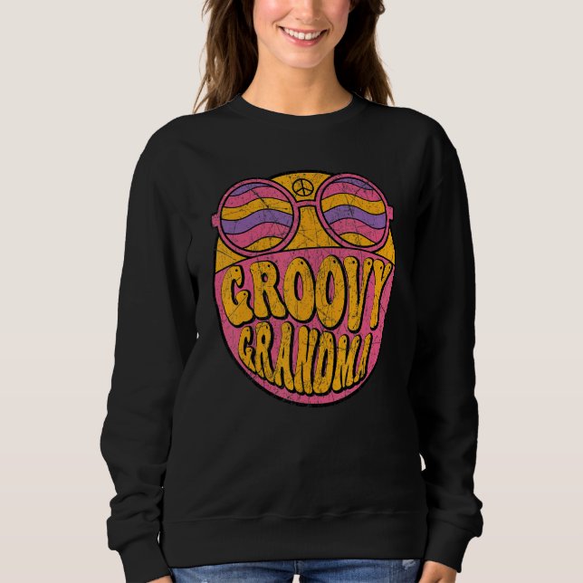Groovy Grandma 70s Aesthetic Nostalgia 1970's Retr Sweatshirt (Vorderseite)