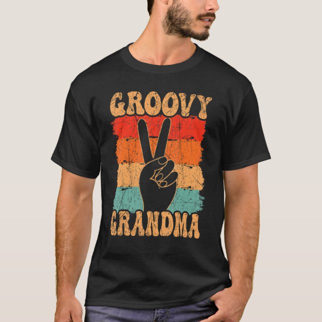 Groovy Grandma 70s Aesthetic Nostalgia 1970's Retr T-Shirt (Vorderseite)