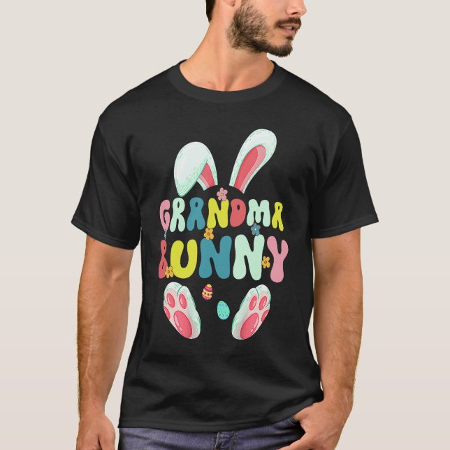 Groovy Grandma Bunny  Happy Easter Mother's Day 20 T-Shirt (Vorderseite)