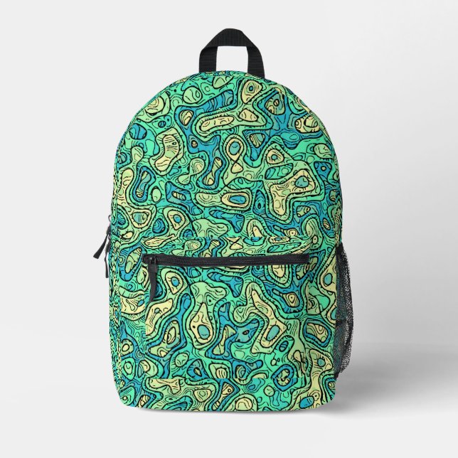 Groovy Green Bedruckter Rucksack (Vorderseite)