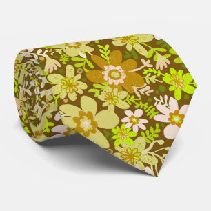Groovy Green Blooms Neck Tie Krawatte
