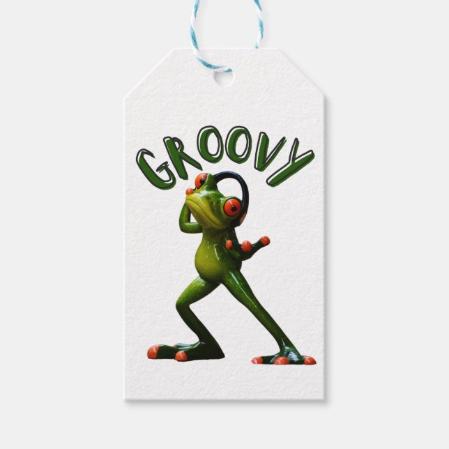 Groovy Green Frog Geschenkanhänger (Vorderseite)