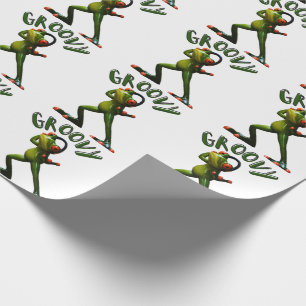 Groovy Green Frog Geschenkpapier