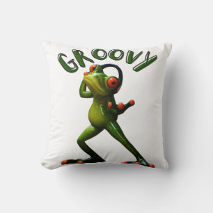 Groovy Green Frog Kissen