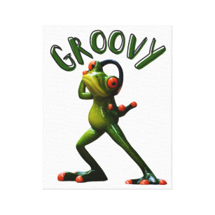 Groovy Green Frog Leinwanddruck