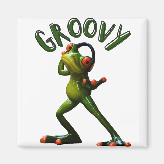 Groovy Green Frog Magnet (Vorne)