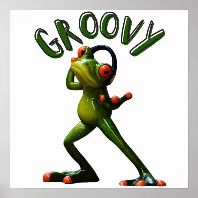 Groovy Green Frog Poster (Vorne)