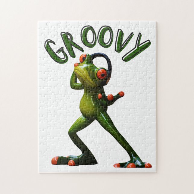 Groovy Green Frog Puzzle (Vertikal)
