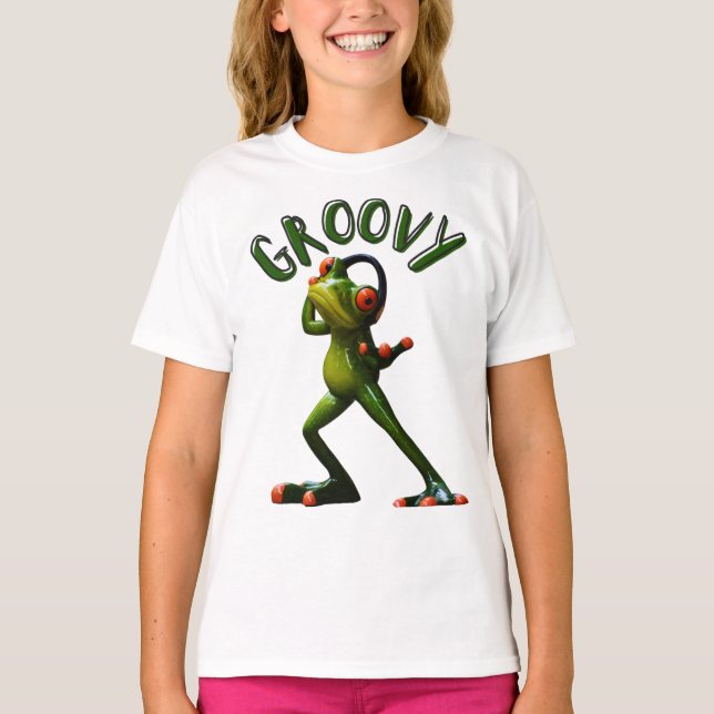 Groovy Green Frog T-Shirt (Vorderseite)