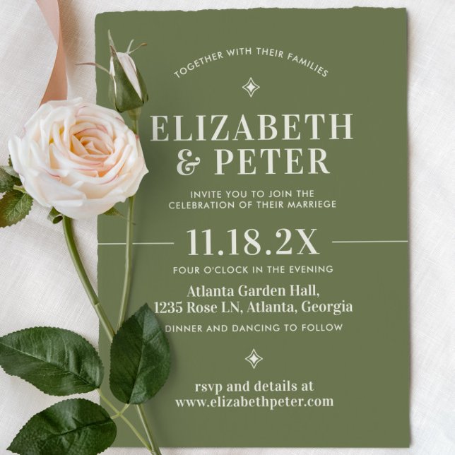 Groovy Green Retro 70er Wedding Einladung (Von Creator hochgeladen)