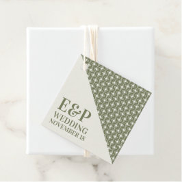 Groovy Green Retro 70er Wedding Geschenkanhänger