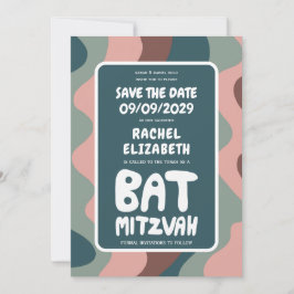 Groovy Green Waves Custom Bat Bar Bnai Mitzvah Save The Date
