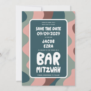 Groovy Green Waves Custom Bat Bar Bnai Mitzvah Save The Date