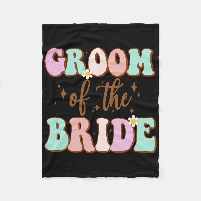 Groovy Groom der Polterabend Mama von Bride Fleecedecke (Vorderseite)