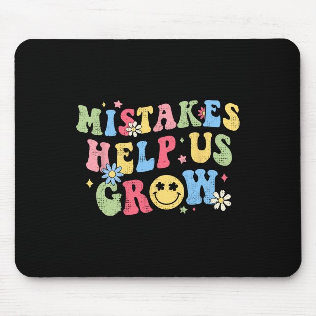Groovy Growth Mindset Positive Retro Lehrer Byck Mousepad (Vorne)