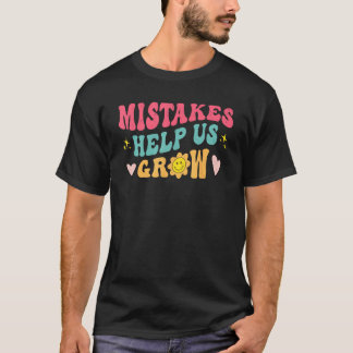 Groovy Growth Mindset Positive Retro Lehrer Rücken T-Shirt
