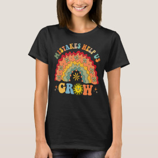 Groovy Growth Mindset Positive Retro-Lehrer zurück T-Shirt