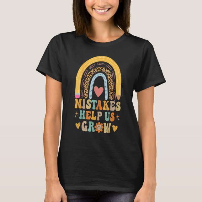 Groovy Growth Mindset Positive Retro Teacher Back T-Shirt (Vorderseite)