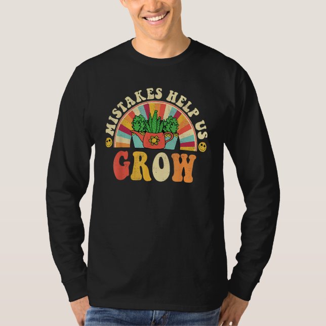 Groovy Growth Mindset Positive Retro Teachers Back T-Shirt (Vorderseite)