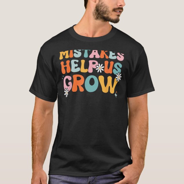 Groovy Growth Positive Retro Teachers Back To Scho T-Shirt (Vorderseite)