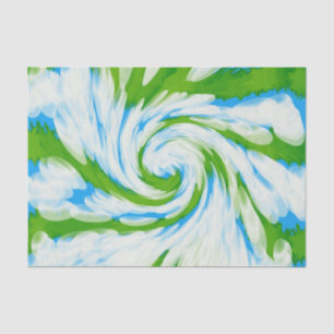 Groovy grün-blauer Krawatten-Strudel Seidenpapier