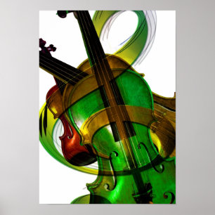 Groovy, grüne Violine Poster