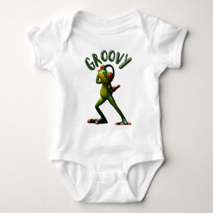 Groovy Grüner Frosch Baby Strampler