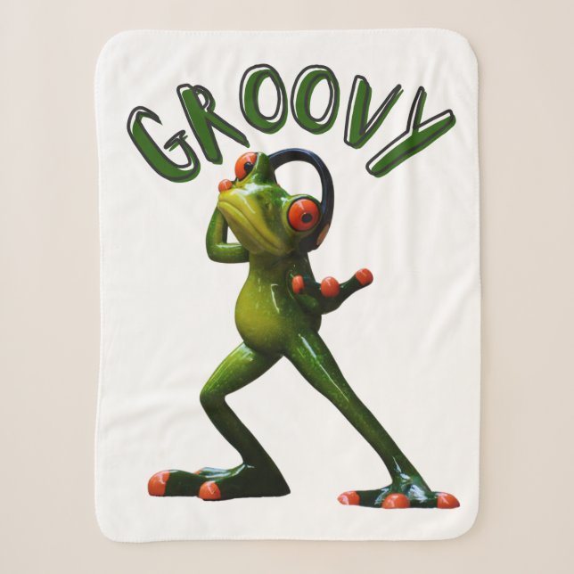 Groovy Grüner Frosch Sherpadecke (Vorderseite)