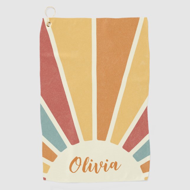 Groovy Grunge Retro-Design Golfhandtuch (Vorderseite)