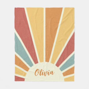 Groovy Grunge Retro-Stil Sonnenschein-Design Fleecedecke