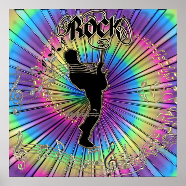 Groovy Guitar in Krawatte Dye Dream Music Poster (Vorne)