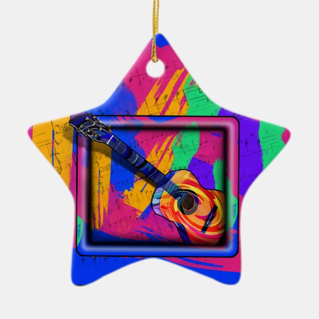 GROOVY GUITAR KERAMIK ORNAMENT (Vorne)