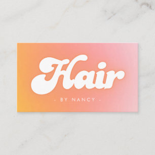Groovy Hair Salon Peach Visitenkarte