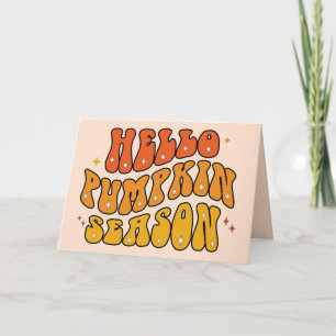 Groovy Hallo Kürbis-Saison Retro-Herbst-Glanz Karte
