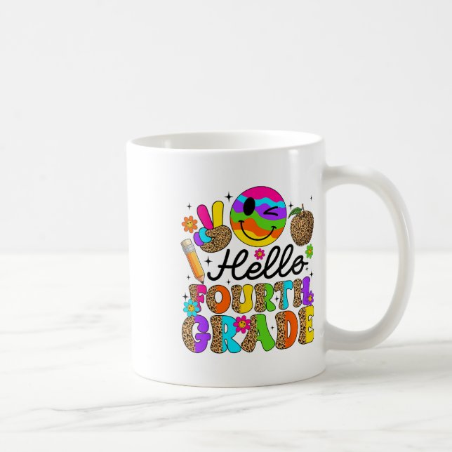 Groovy Hallo Viertklässler Leopard 1. Tag Kaffeetasse (Rechts)