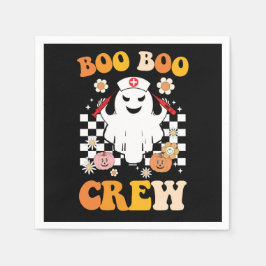 Groovy Halloween Boo Crew Nurse Ghost Serviette