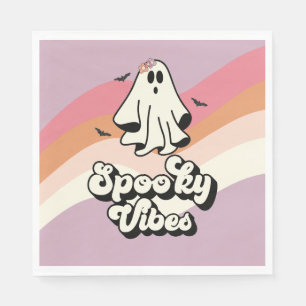 groovy Halloween-Geist Retro Grusel-Vibes Geburtst Serviette