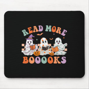 Groovy Halloween Read more Books Floral Ghost Boo Mousepad