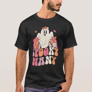 Groovy Halloween Regenbogen Süßer Geist Grusel Nan T-Shirt