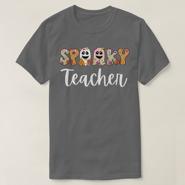 Groovy Halloween Spooky Teacher Trick oder Teach T T-Shirt (Design vorne)