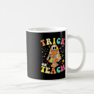 Groovy Halloween Trick oder lehren Retro Blumengho Kaffeetasse