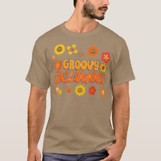 Groovy Halloween Vintag Retro Floral Blume Hipp T-Shirt