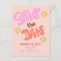 Groovy Hand Drawn Letters Save the Date