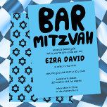 Groovy Handlettering Custom BAR Mitzvah Bold Stars Einladung<br><div class="desc">Perfekte Karte, um eine Bar mitzvah anzukündigen! Handgefertigte Kunst für Sie mit Griffe auf der Vorderseite und einem Muster auf der Rückseite! Vollständig anpassbar! Klicken Sie auf "Personalisieren" oben, um den Text zu bearbeiten. Klicken Sie auf "Bearbeiten mit dem Design-Tool", um die Schriftart, Farben und Platzierungen anzupassen und das Design...</div>