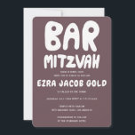 Groovy Handlettering Custom Bar Mitzvah Burgundy Einladung<br><div class="desc">Perfekte Karte, um eine Bar mitzvah anzukündigen! Handgefertigte Kunst für Sie mit Griffe auf der Vorder- und Rückseite! Vollständig anpassbar! Klicken Sie auf "Personalisieren" oben, um den Text zu bearbeiten. Klicken Sie auf "Bearbeiten mit dem Design-Tool", um die Schriftart, Farben und Platzierungen anzupassen und das Design auf der Rückseite zu...</div>