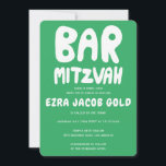 Groovy Handlettering Custom Bar Mitzvah Green Einladung<br><div class="desc">Perfekte Karte, um eine Bar mitzvah anzukündigen! Handgefertigte Kunst für Sie mit Griffe auf der Vorder- und Rückseite! Vollständig anpassbar! Klicken Sie auf "Personalisieren" oben, um den Text zu bearbeiten. Klicken Sie auf "Bearbeiten mit dem Design-Tool", um die Schriftart, Farben und Platzierungen anzupassen und das Design auf der Rückseite zu...</div>