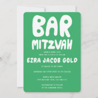Groovy Handlettering Custom Bar Mitzvah Green