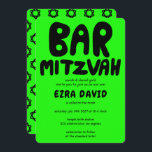 Groovy Handlettering Custom BAR Mitzvah Neon Stars Einladung<br><div class="desc">Perfekte Karte, um eine Bar mitzvah anzukündigen! Handgefertigte Kunst für Sie mit Griffe auf der Vorderseite und einem Muster auf der Rückseite! Vollständig anpassbar! Klicken Sie auf "Personalisieren" oben, um den Text zu bearbeiten. Klicken Sie auf "Bearbeiten mit dem Design-Tool", um die Schriftart, Farben und Platzierungen anzupassen und das Design...</div>